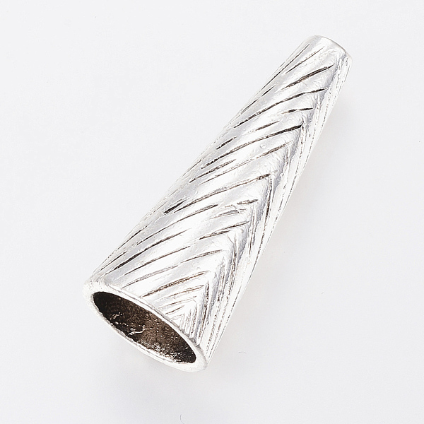 

PandaHall Tibetan Style Alloy Beads, Cone, Antique Silver, 37x14~15mm, Hole: 3~12mm Alloy Cone