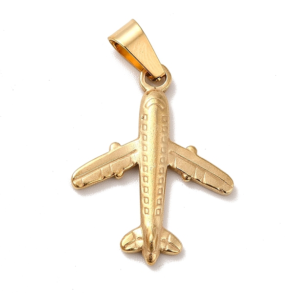 

PandaHall Vacuum Plating 201 Stainless Steel Pendants, Plane, Golden, 26x20x2mm, Hole: 6x3mm 201 Stainless Steel Others