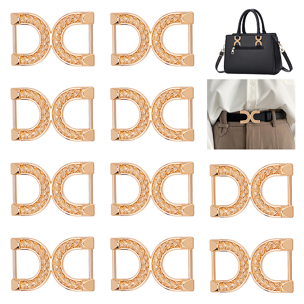 

PandaHall WADORN 10Pcs Alloy Buckle Clasps, For Webbing, Strapping Bags, Garment Accessories, Light Gold, 35x56x3mm Alloy