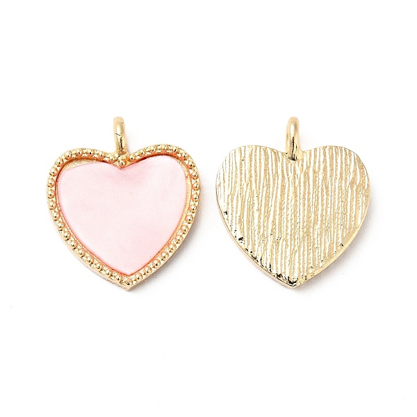 

PandaHall Acrylic Pendants, with Light Gold Plated Alloy Findings, Heart, Misty Rose, 18x16x3mm, Hole: 2mm Alloy+Acrylic Heart
