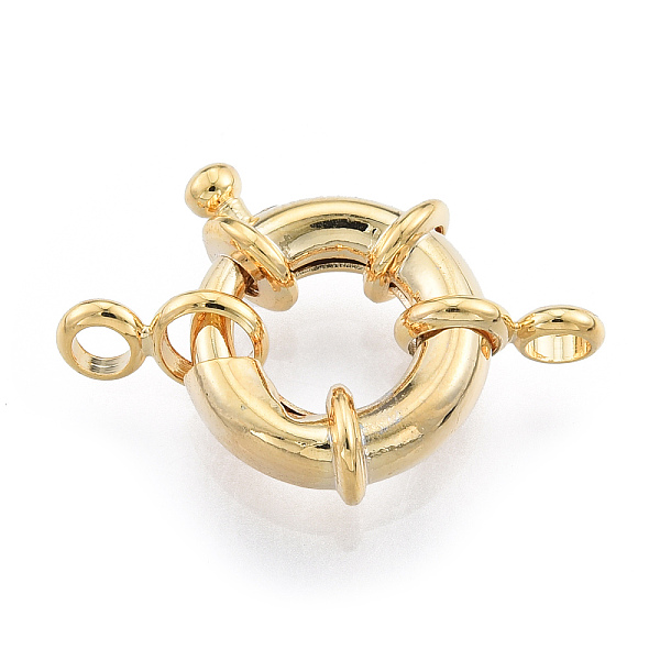 

PandaHall Brass Spring Clasps, Nickel Free, Real 18K Gold Plated, 13x2mm Brass