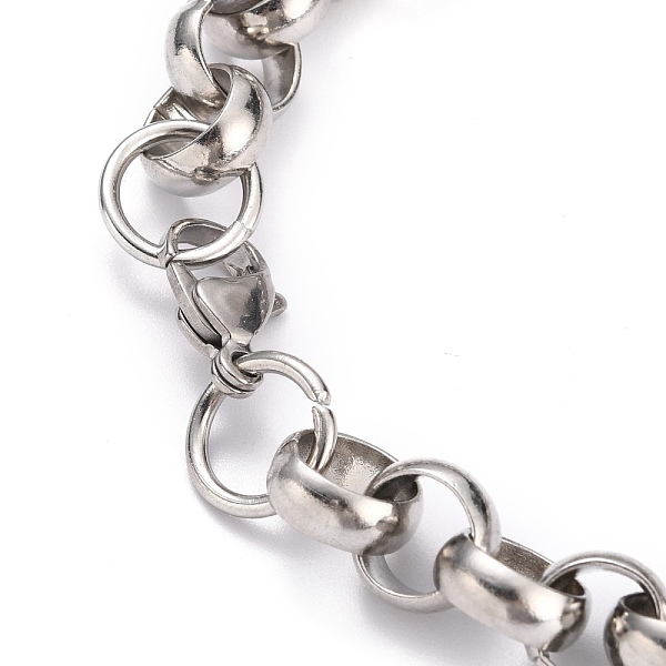 

PandaHall 304 Stainless Steel Rolo Chain Bracelets, with Lobster Claw Clasps, Stainless Steel Color, 8-1/2 inch(21.7cm) 304 Stainless Steel