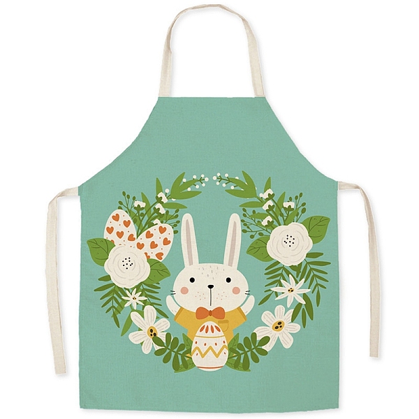 

PandaHall Cute Easter Egg Rabbit Pattern Polyester Sleeveless Apron, with Double Shoulder Belt, for Household Cleaning Cooking, Medium...