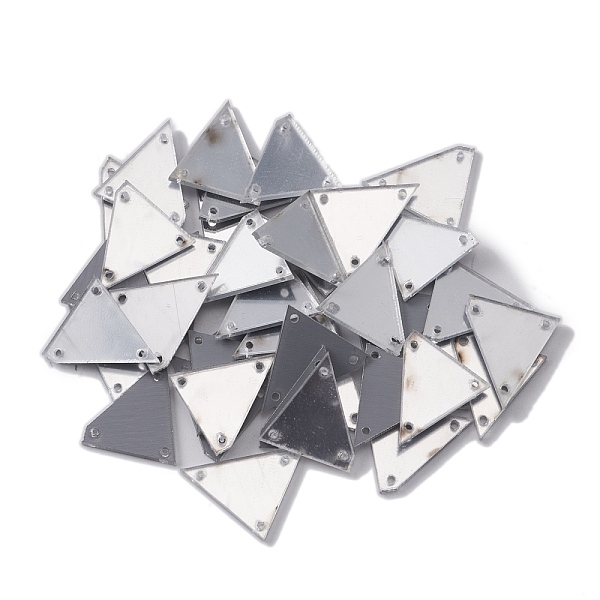 

PandaHall Sew On Mirror Rhinestones, Triangle Shape Acrylic Pieces, with Holes for Costume Evening Dresses Clothing Wedding Dress Decoration..., Clear