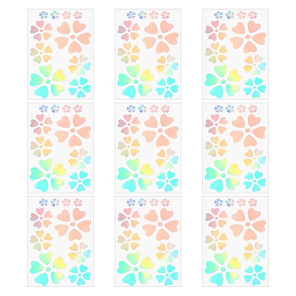 

PandaHall Laser Flower PVC Self Adhesive Car Decorative Stikcers, Waterproof Flower Decals for Vehicle Window Decoration, Colorful...