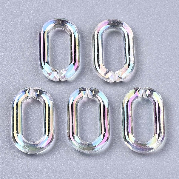

PandaHall Transparent Acrylic Linkings Rings, Quick Link Connectors, For Curb Chains Making, AB Color, Oval, Clear AB, 27x16.5x4mm, Inner..., White