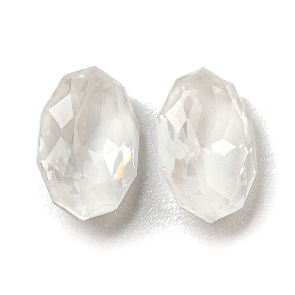 

PandaHall Glass Rhinestone Cabochons, Point Back & Back Plated, Faceted, Oval, Crystal, 10x6.5x4mm Glass Rhinestone Oval Clear