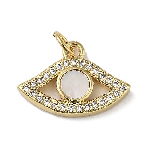 

PandaHall Brass Micro Pave Cubic Zirconia Pendants, with Shell, Eye, Real 18K Gold Plated, 12.5x18x3mm, Hole: 3.4mm Brass+Cubic..., Clear