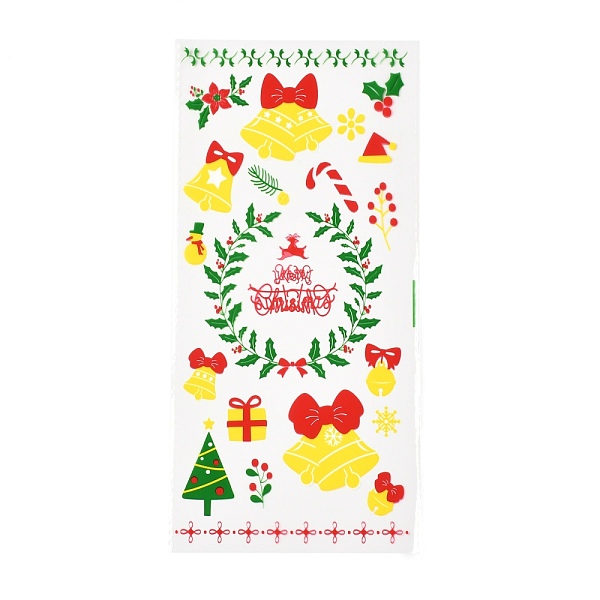 

PandaHall Christmas Theme OPP Plastic Storage Bags, for Chocolate, Candy, Cookies Gift Packing, Christmas Bell Pattern, 27x13x0.01cm...