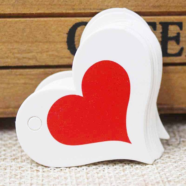 

PandaHall Paper Gift Tags, Hang Tags, For Arts and Crafts, For Valentine's Day, Thanksgiving, Heart with Word Thank You, White, 32x39x0.4mm...