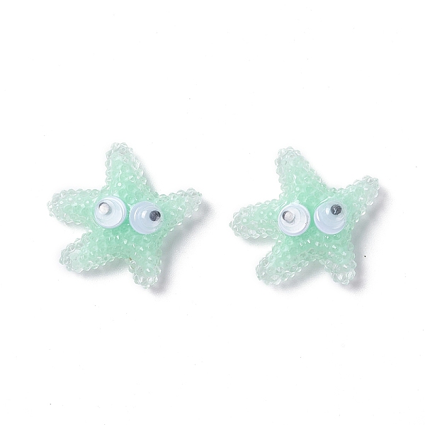 

PandaHall Resin Cabochons, Starfish, Pale Green, 19x20x7mm Resin Starfish