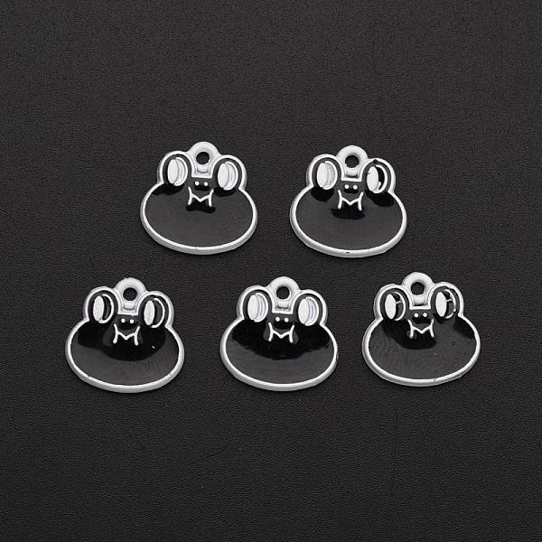 

PandaHall Spray Painted Alloy Enamel Pendants, Frog Shape, Black, 13.5x13.5x2mm, Hole: 1.5mm Alloy+Enamel Frog Black