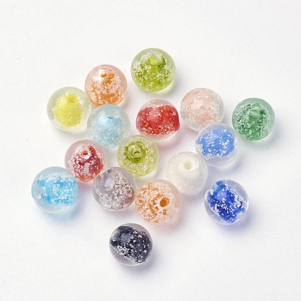 

PandaHall Handmade Luminous Lampwork Beads, Round, Mixed Color, 12mm, Hole: 2mm Lampwork Round Multicolor