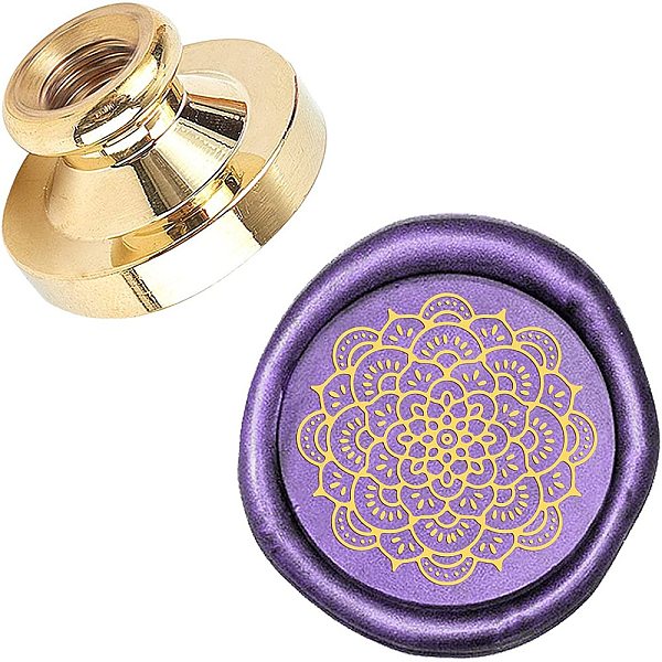 

PandaHall Wax Seal Brass Stamp Head, for Wax Seal Stamp, Flower Pattern, 25x14.5mm Brass Flower