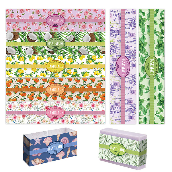 

PandaHall 90Pcs 9 Styles Flower Pattern Soap Paper Tag, Paper Soap Wrappers, Rectangle, for Soap Packaging, Mixed Color, 210x50mm..., Multicolor