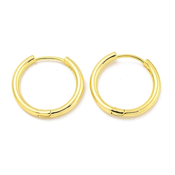 

PandaHall Brass Hoop Earrings, Round, Real 18K Gold Plated, 19.5x2mm Brass Round