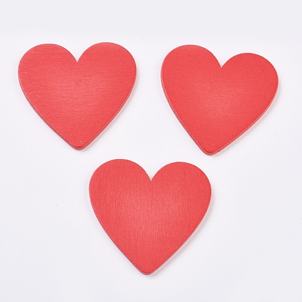 

PandaHall Wood Cabochons, Heart, Red, 46.5x48x2.5mm Wood Heart Red