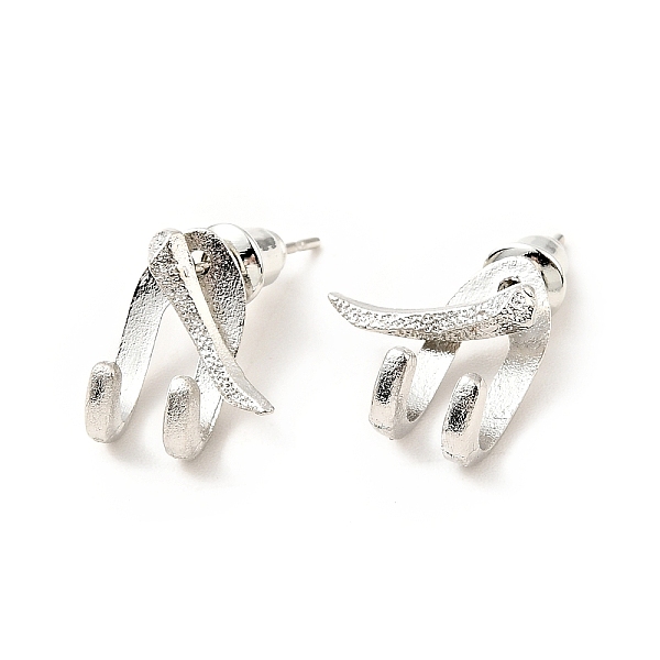 

PandaHall Zinc Alloy Claw Front Back Stud Earrings, Hip Hop Jewelry for Men, Platinum, 12.5x6x6.5mm, Pin: 0.7mm Alloy Palm