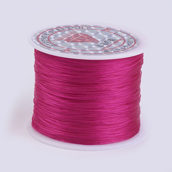 

PandaHall Flat Elastic Crystal String, Elastic Beading Thread, for Stretch Bracelet Making, Medium Violet Red, 0.5mm, about 49.21 yards...