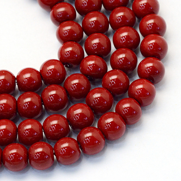 

PandaHall Baking Painted Glass Pearl Bead Strands, Pearlized, Round, Dark Red, 5~6mm, Hole: 1mm, about 186pcs/strand, 31.4 inch Glass Round...