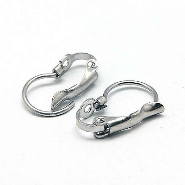 

PandaHall 304 Stainless Steel Leverback Earring Findings, Stainless Steel Color, 5/8x3/8 inch(16.3x10mm), Hole: 1.4mm, Pin: 0.8mm 304...
