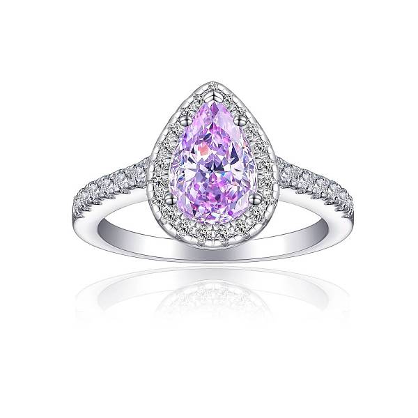 

PandaHall 925 Sterling Silver Micro Pave Cubic Zirconia Plain Band Rings, Real Platinum Plated, Teardrop, Violet, Inner Diameter: 17.4mm..., Purple
