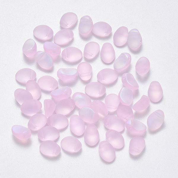 

PandaHall Transparent Spray Painted Glass Charms, with Glitter Powder, Oval, Pearl Pink, 8.5x6x4.5mm, Hole: 1mm Glass Oval Pink