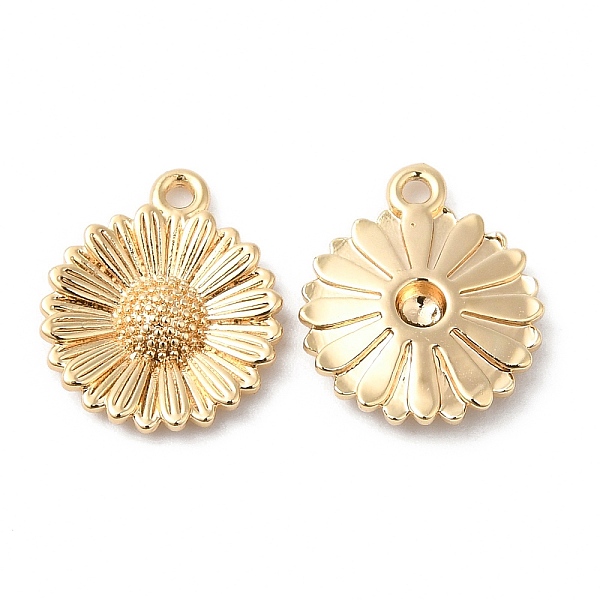 

PandaHall Brass Charms, Flower Charm, Real 18K Gold Plated, 14x12x2mm, Hole: 1.2mm Brass Flower