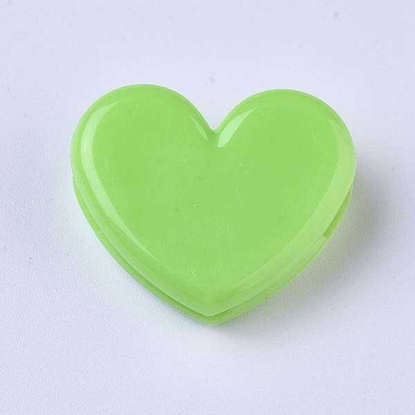 

PandaHall Plastic Clips, Heart, Green, 27x32x13mm Plastic Green