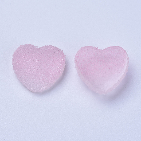 

PandaHall Resin Cabochons, Two Tone, Heart, Pearl Pink, 15~15.5x16.5~17x7mm Resin Heart Pink