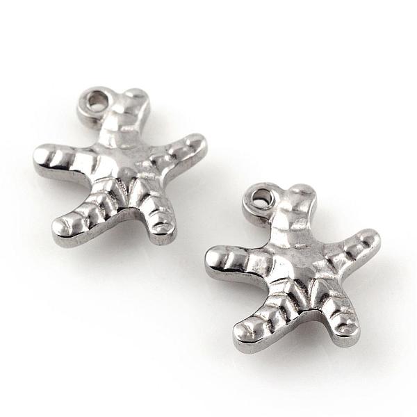 

PandaHall 201 Stainless Steel Charms, Starfish/Sea Stars, Stainless Steel Color, 14x13x3.5mm, Hole: 1.5mm 201 Stainless Steel Starfish