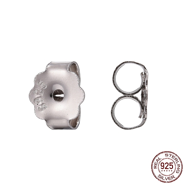 

PandaHall Rhodium Plated 925 Sterling Silver Ear Nuts, with 925 Stamp, Platinum, 5x6x3mm, Hole: 0.8mm Sterling Silver