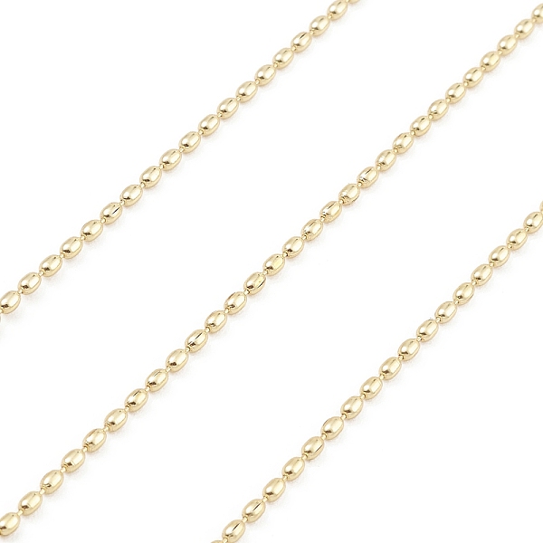 

PandaHall Brass Oval Ball Chains, Unwelded, with Spool, Real 18K Gold Plated, 2x1.5mm Brass