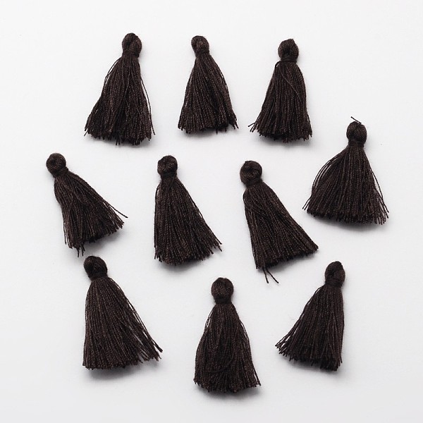 

PandaHall Cotton Thread Tassels Pendant Decorations, Coconut Brown, 25~31x5mm, about 39~47pcs/bag Cotton Brown