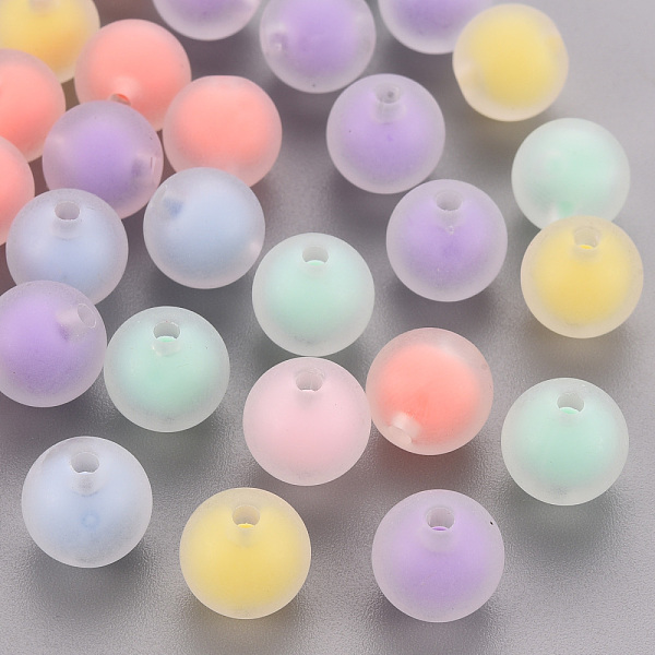 

PandaHall Transparent Acrylic Beads, Frosted, Bead in Bead, Round, Mixed Color, 11.5x11mm, Hole: 2mm, about 520pcs/500g Acrylic Round..., Multicolor