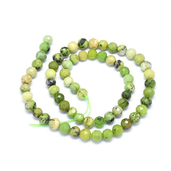 

PandaHall Natural Serpentine Beads Strands, Faceted, Round, 6mm, Hole: 1mm, about 62pcs/strand, 15.5 inch(39.5cm) Serpentine Round