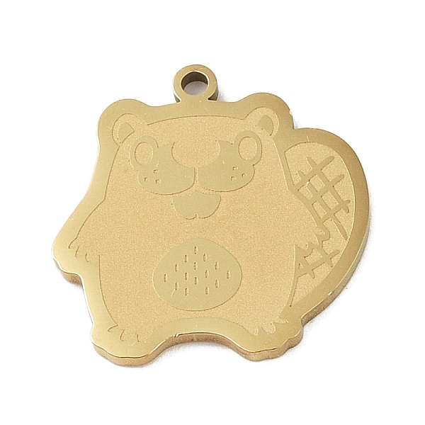 

PandaHall 304 Stainless Steel Pendants, Beaver Charm, Golden, 22.5x21.5x1.5mm, Hole: 1mm 304 Stainless Steel Other Animal