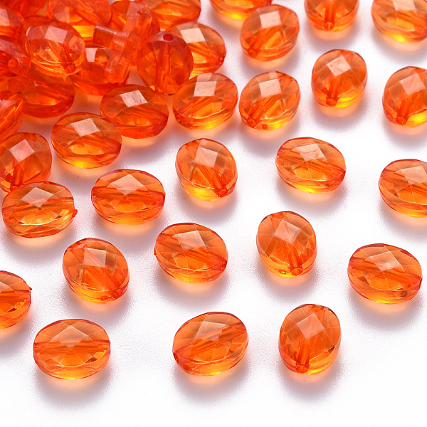 

PandaHall Transparent Acrylic Beads, Oval, Orange, 10x8x5.5mm, Hole: 1.5mm, about 1550pcs/500g Acrylic Oval Orange