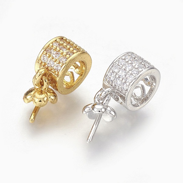 

PandaHall Brass Micro Pave Cubic Zirconia Peg Bails Pendants, For Half Drilled Beads, Clear, Mixed Color, 17mm, Hole: 5mm Brass+Cubic...