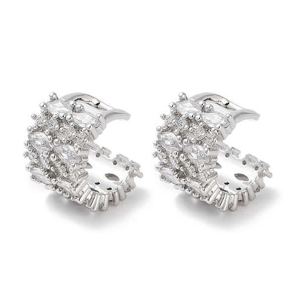 

PandaHall Horse Eye Brass Micro Pave Cubic Zirconia Cuff Earrings for Women, Long-Lasting Plated, Cadmium Free & Lead Free, Platinum..., Clear