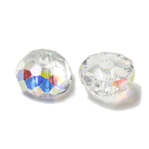 

PandaHall Electroplate Glass Beads, Faceted, Half Round, Clear, 5.5x3mm, Hole: 1.4mm, 100pcs/bag Glass Half Round Clear