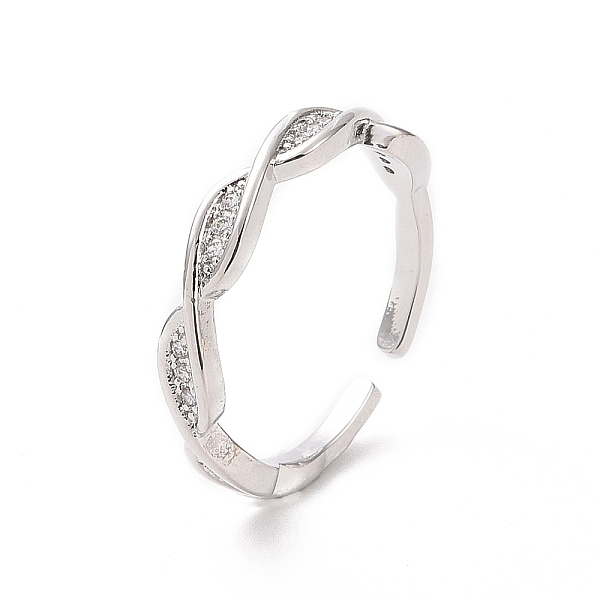 

PandaHall Clear Cubic Zirconia Infinity Open Cuff Ring, Brass Jewelry for Women, Platinum, Inner Diameter: US Size 7(17.3mm) Brass+Cubic...