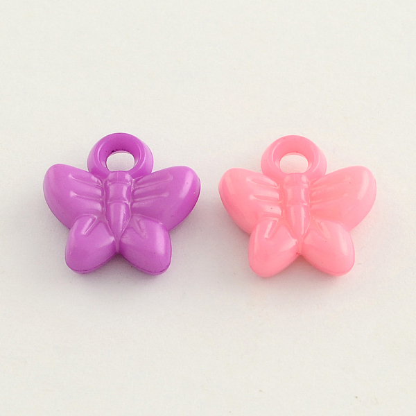 

PandaHall Opaque Acrylic Butterfly Charms, Mixed Color, 16x16x4mm, Hole: 3mm, about 900pcs/500g Acrylic Butterfly Multicolor