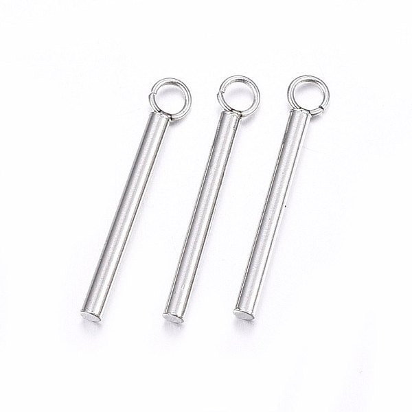 

PandaHall 201 Stainless Steel Pendants, Bar, Stainless Steel Color, 18x3x1.5mm, Hole: 2mm 201 Stainless Steel Others