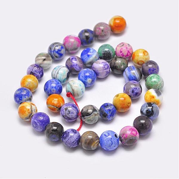 

PandaHall Natural Fire Crackle Agate Beads Strands, Dyed & Heated, Round, Mixed Color, 10mm, Hole: 2mm, about 39pcs/strand, 14.96 inch(38cm)..., Multicolor