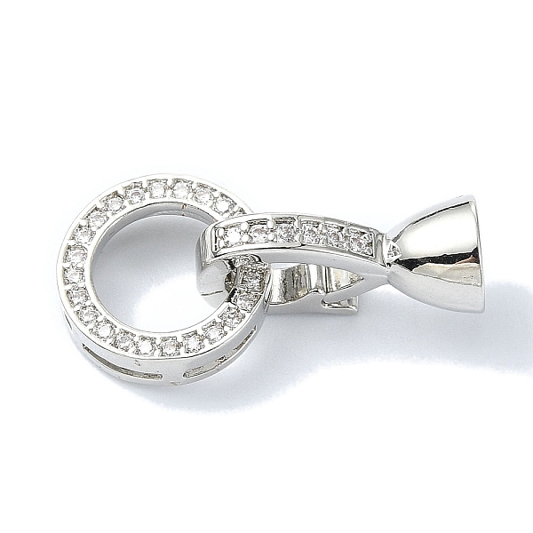 

PandaHall Rack Plating Brass Pave CLear Cubic Zirconia Fold Over Clasps, Long-Lasting Plated, Lead Free & Cadmium Free, Ring, Platinum...