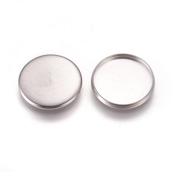 

PandaHall 304 Stainless Steel Plain Edge Bezel Cups, Cabochon Settings, Flat Round, Stainless Steel Color, Tray: 16mm, 17.5x2mm 304...