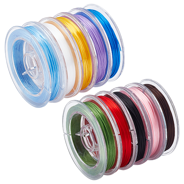 

PandaHall 10 Rolls 10 Colors Flat Japanese Crystal Elastic Stretch Thread, for Bracelets Gemstone Jewelry Making Beading Craft, Mixed..., Multicolor