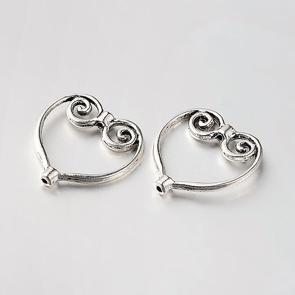 

PandaHall Heart Tibetan Style Alloy Beads, Antique Silver, 20.5x20x3mm, Hole: 1mm Alloy Heart