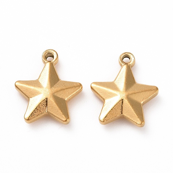 

PandaHall 201 Stainless Steel Charms, Star, Golden, 15x13x3.5mm, Hole: 1.5mm 201 Stainless Steel Star